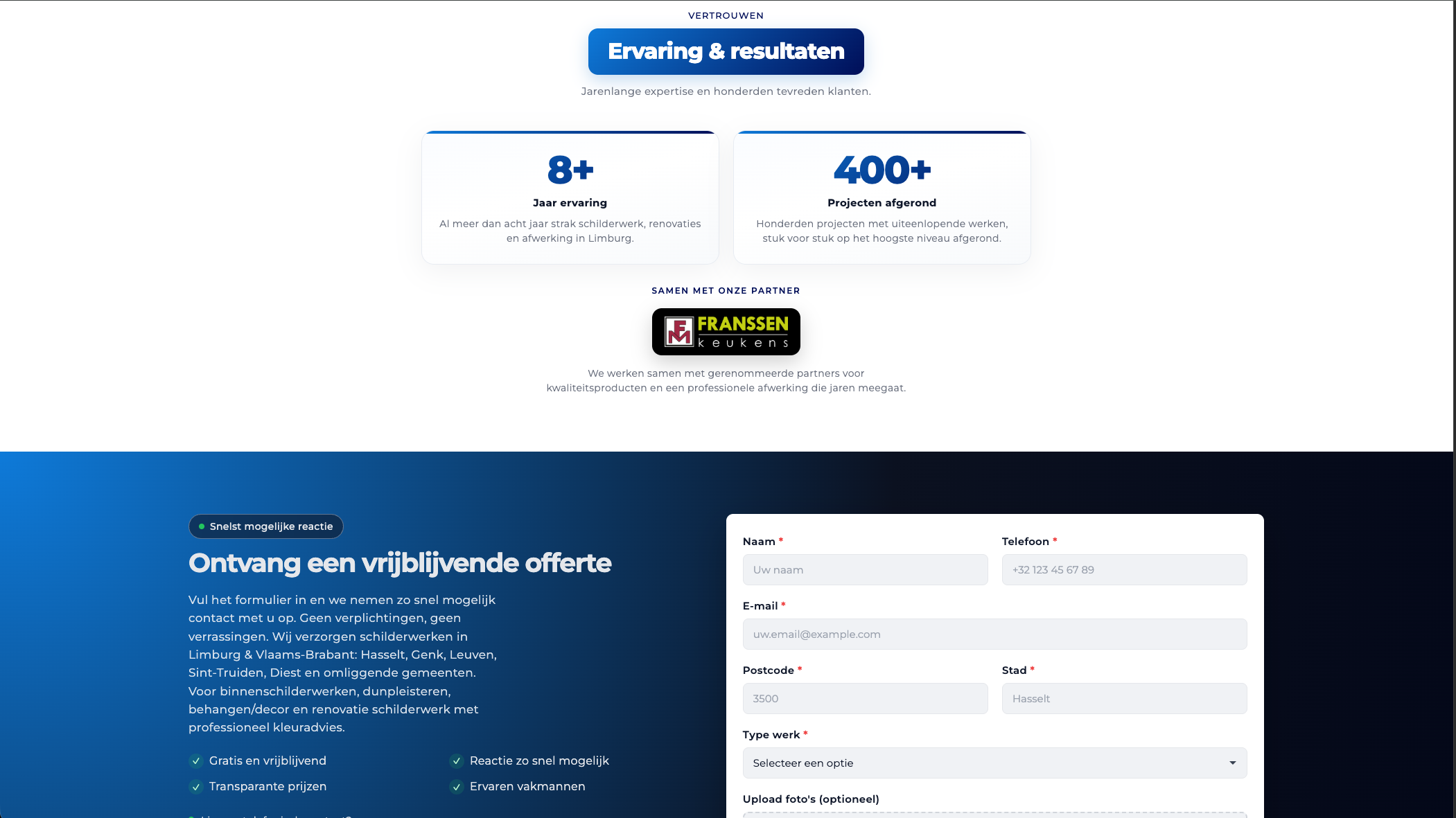 Website blok van CG PAINTING